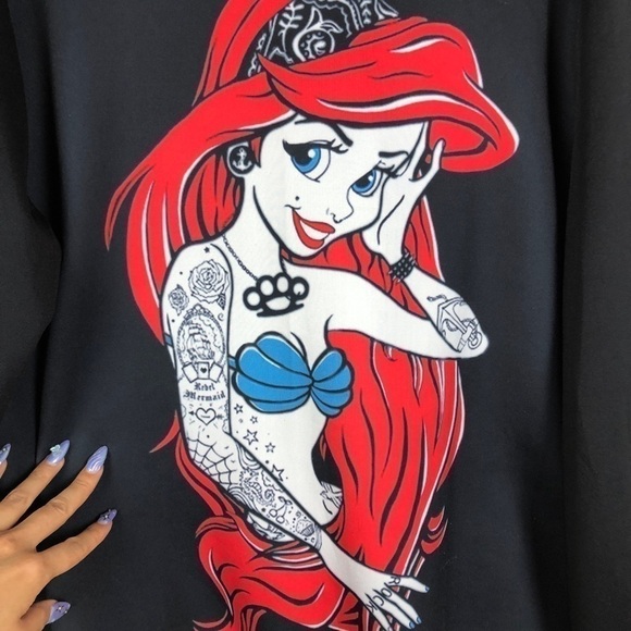 The Little Mermaid Rebel Ariel black sweatshirt made in Australia - Picture 3 of 5